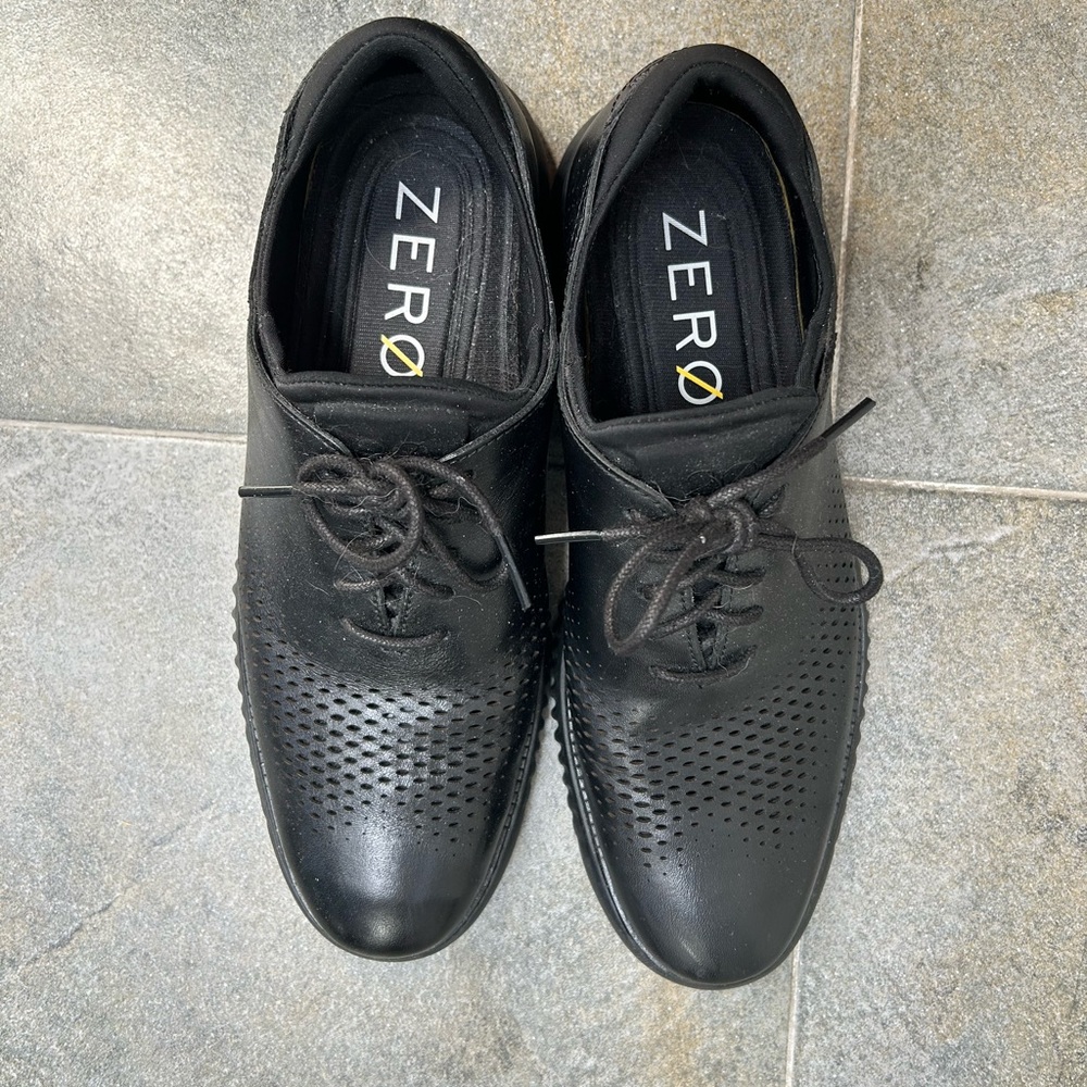 Cole Haan Black Perforated Oxfords